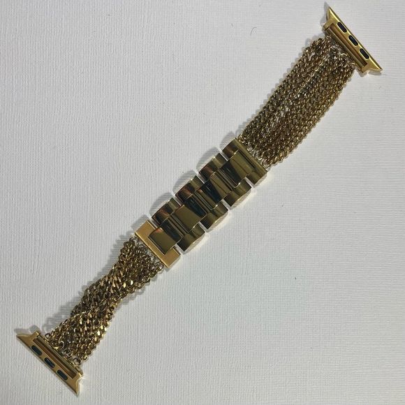 Posh Tech Gold Stainless Steel Multi-Chain Link Band for Apple Watch - Picture 1 of 8